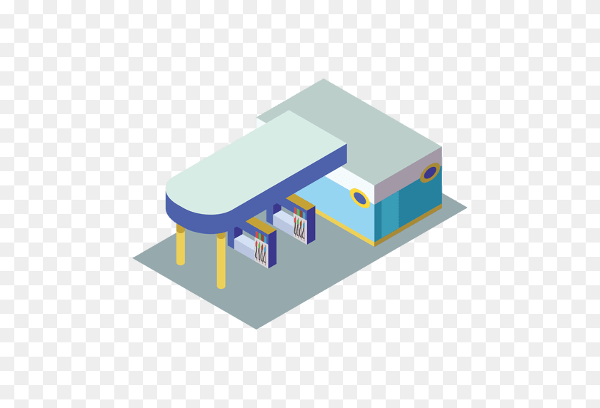 512x512 Isometric Gas Station Icon - Gas Station PNG