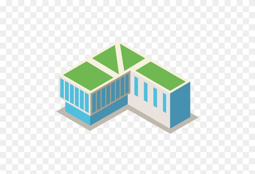 512x512 Isometric Library Building - Building PNG