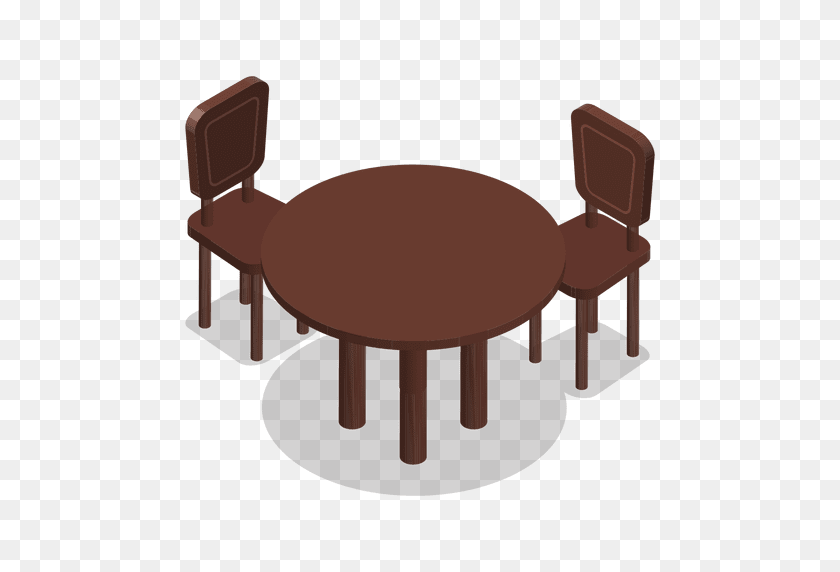 512x512 Isometric Table With Chairs - Mesa PNG