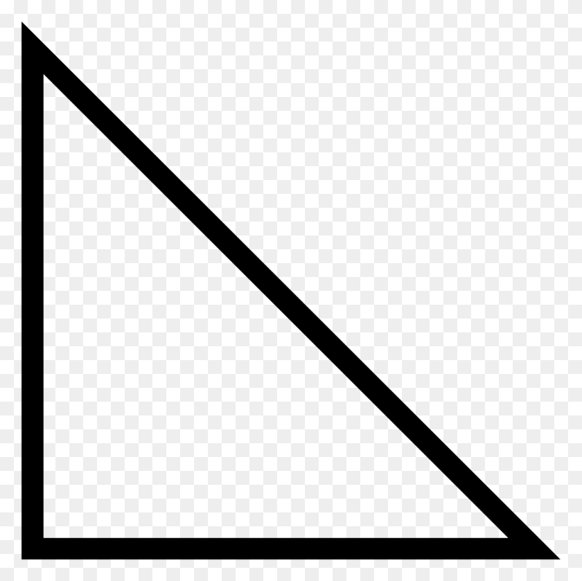 1000x1000 Isosceles Right Triangle - Triangle Outline PNG