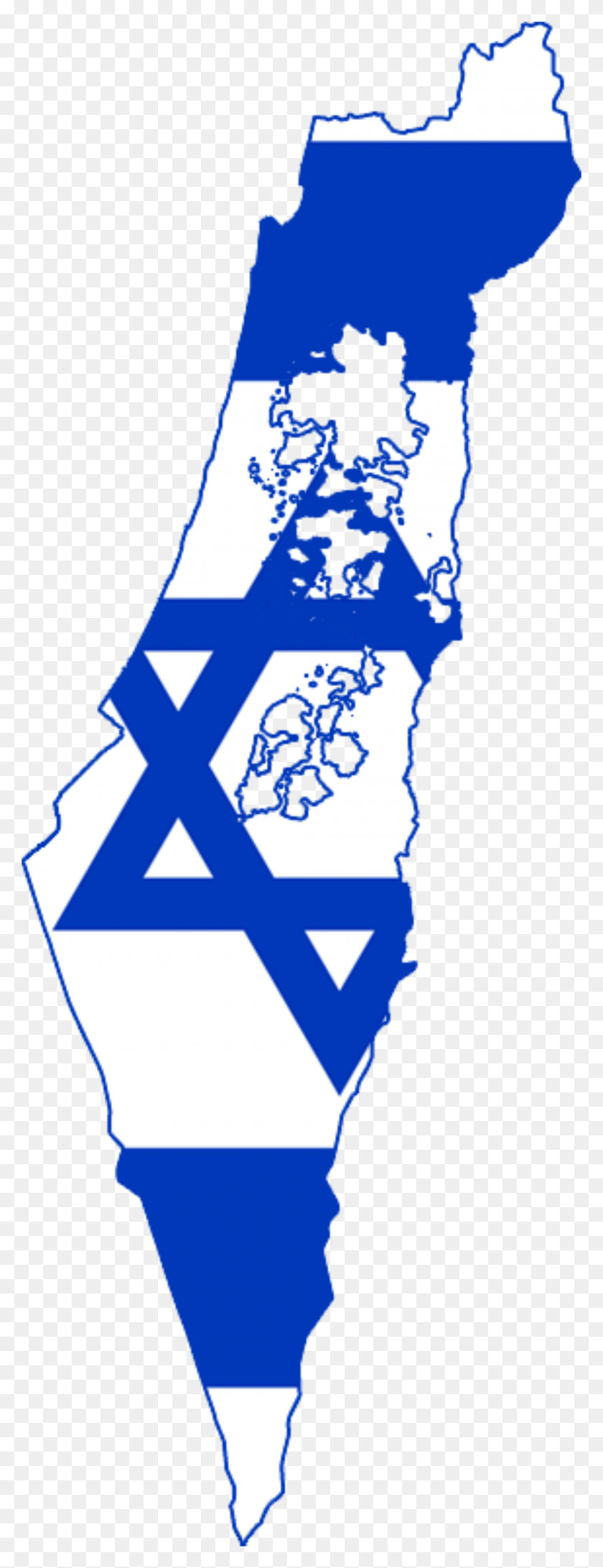 2000x5443 Mapa De La Bandera De Israel - Bandera De Israel Png