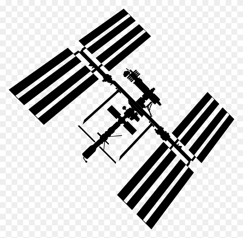 2400x2353 Iss Silhouette Icons Png - Space Station PNG