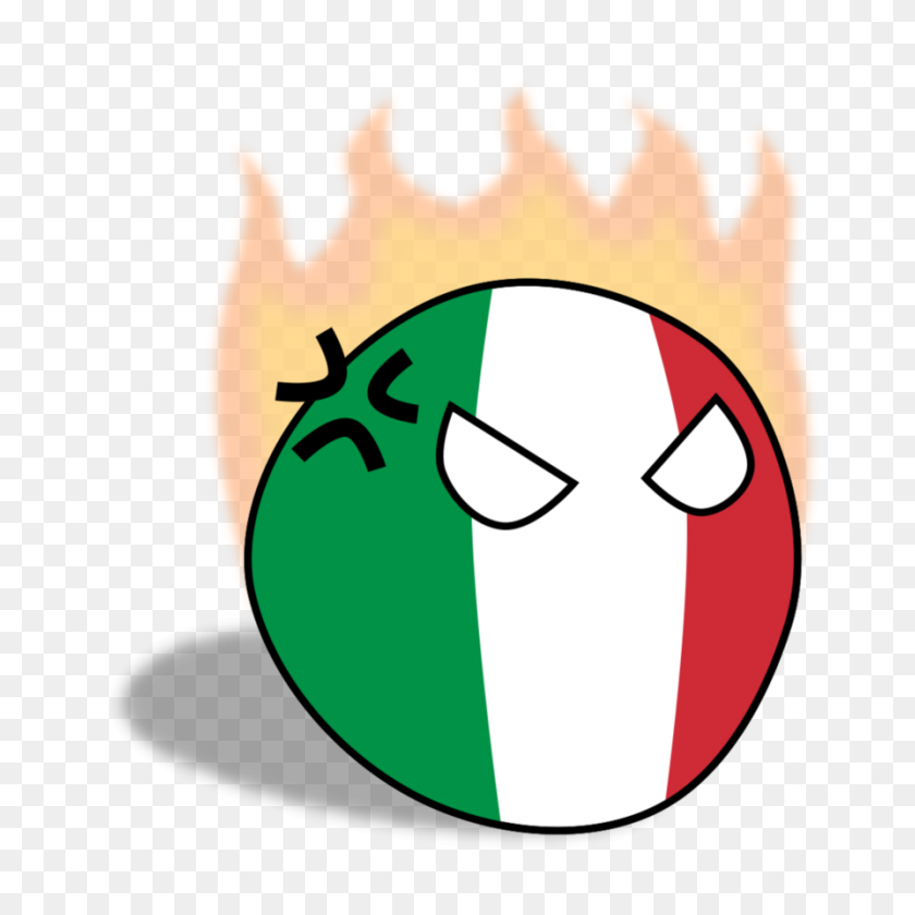 894x894 Italiaball Flames - Зеленое Пламя Png