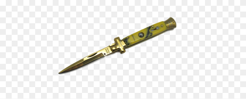500x281 Italian Style Mini Classic Stiletto Switchblade Yellow Marble - Switchblade PNG