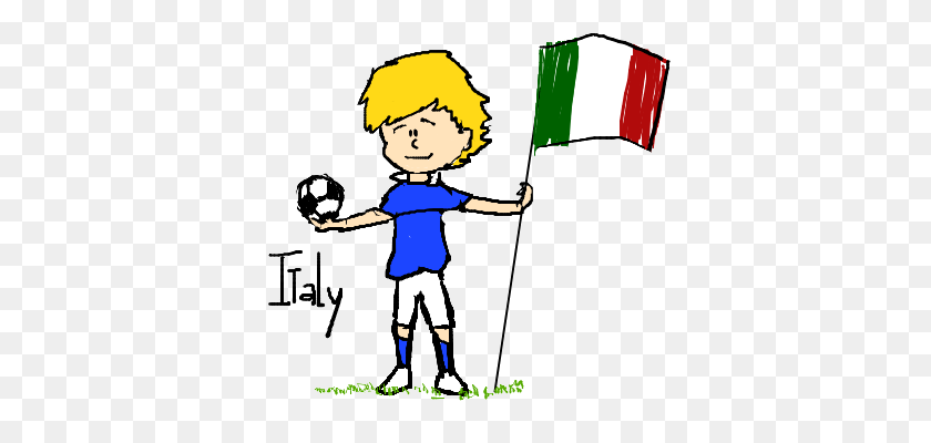 370x340 Jugador De Fútbol De Dibujos Animados De Italia - Clipart De Italia