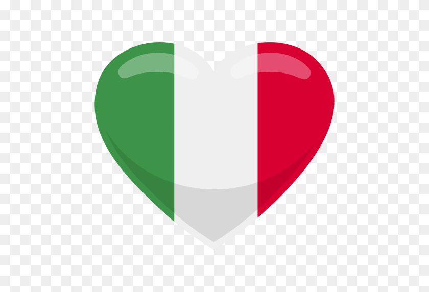 512x512 Bandera De Italia En Forma De Corazón - Bandera De Italia Png
