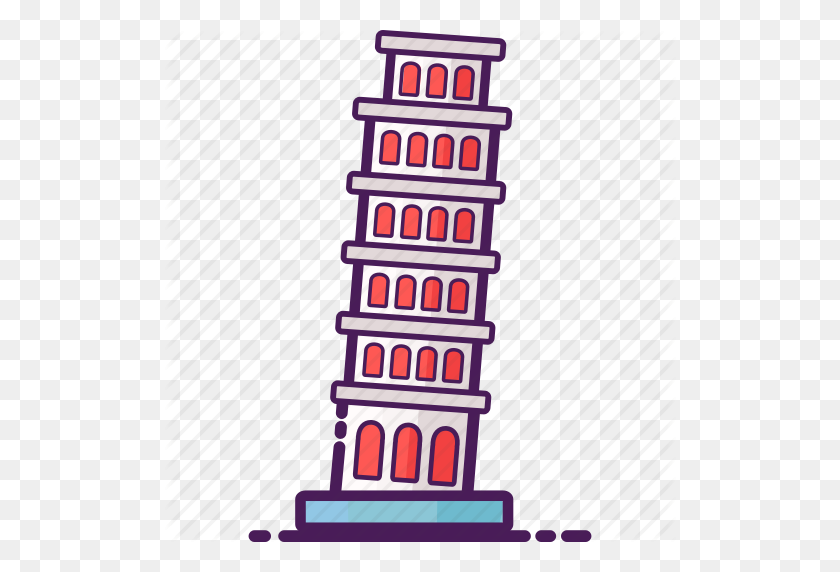 512x512 Italia, Monumentos, Torre Inclinada, Pisa, Torre, Icono, -, Inclinado, Torre De Pisa, Imágenes Prediseñadas