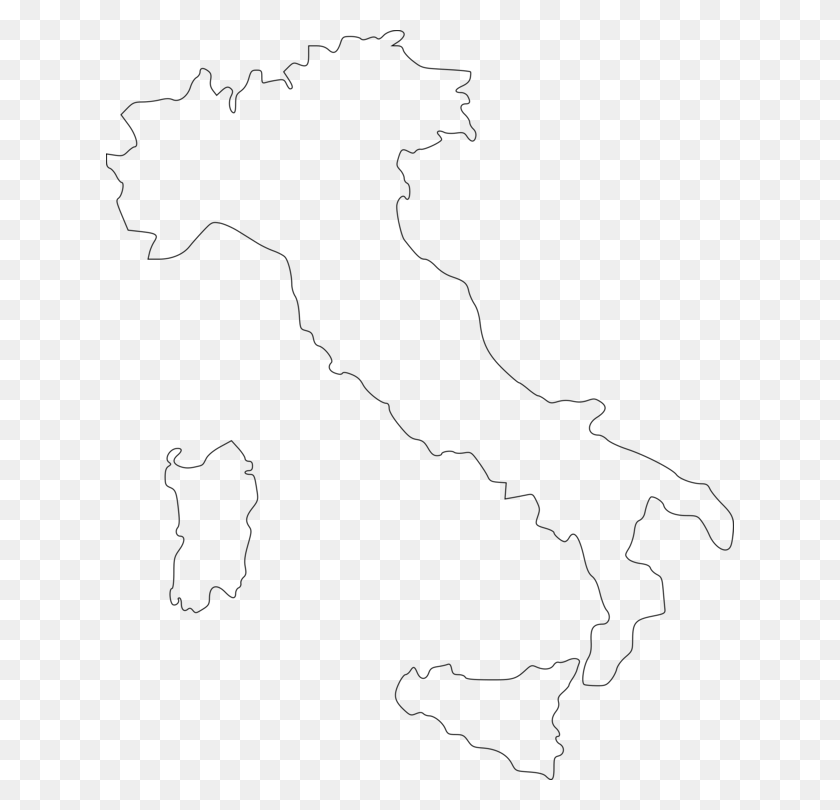 628x750 Mapa De Italia Posdata Encapsulada Dibujo En Blanco Y Negro Gratis - Mapa De Italia Clipart