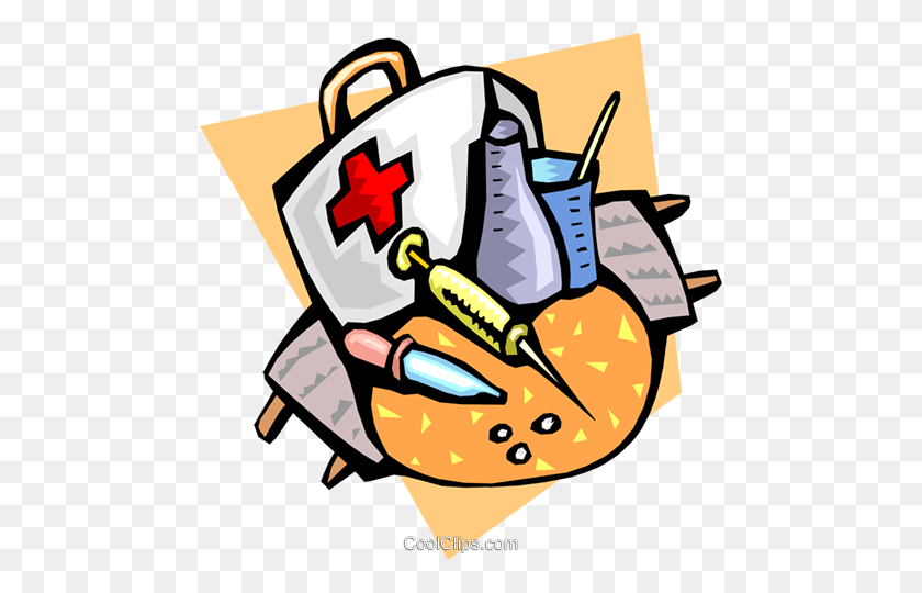 476x480 Items In A Doctor's Bag Royalty Free Vector Clip Art Illustration - Doctor Tools Clipart