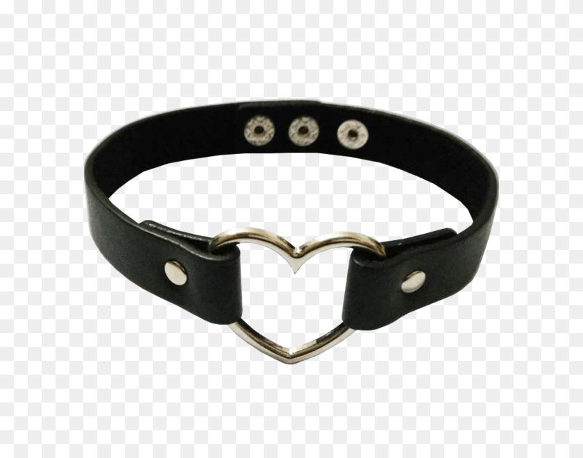 600x600 Itgirl Shop Heart Shaped Ring Leather Choker - Choker PNG
