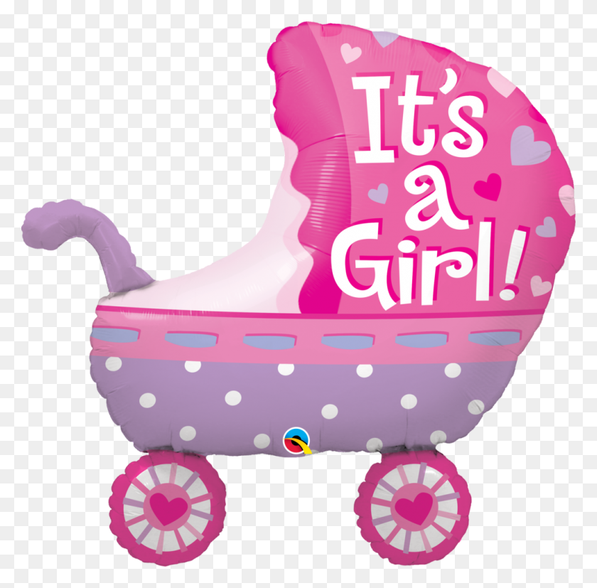 1024x1008 It's A Girl Baby Stroller Balloon - Its A Girl PNG