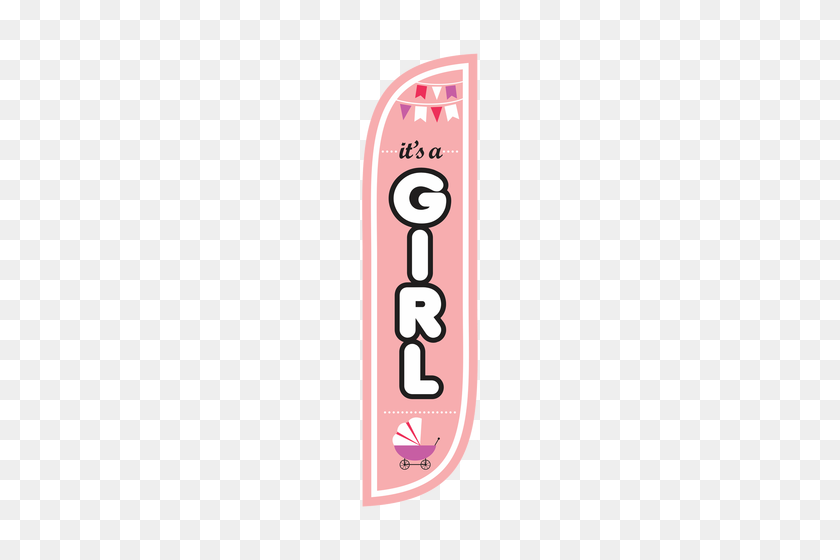 500x500 It's A Girl Feather Flag - Its A Girl PNG