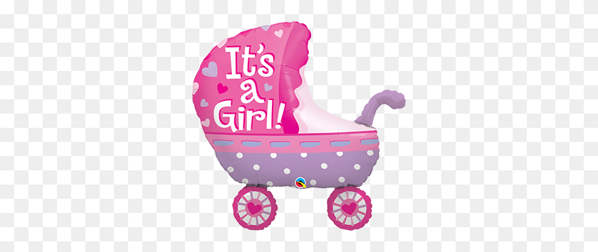 300x295 It's A Girl Stroller Funtastic Balloon Creations - Its A Girl PNG