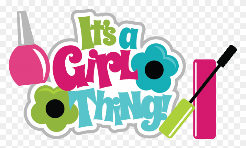800x458 It's A Girl Thing Scrapbook Title Make Up Girl - Its A Girl PNG