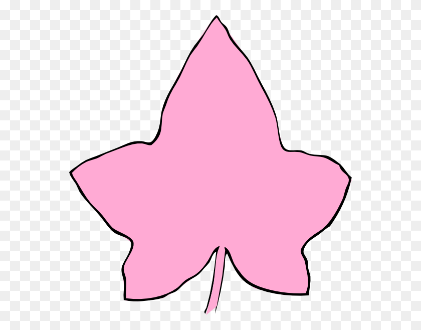 564x598 Ivy Leaf Big Pink Clip Art - Free Quilting Clip Art