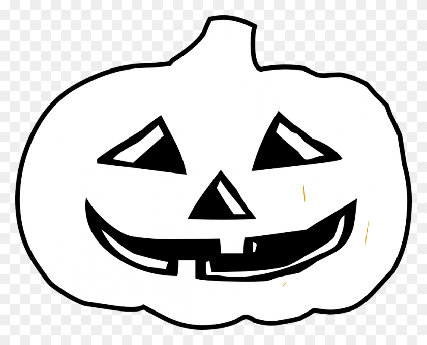 905x720 Jack O' Lantern Halloween Pumpkin Black And White Clip Art - Black Pumpkin Clipart