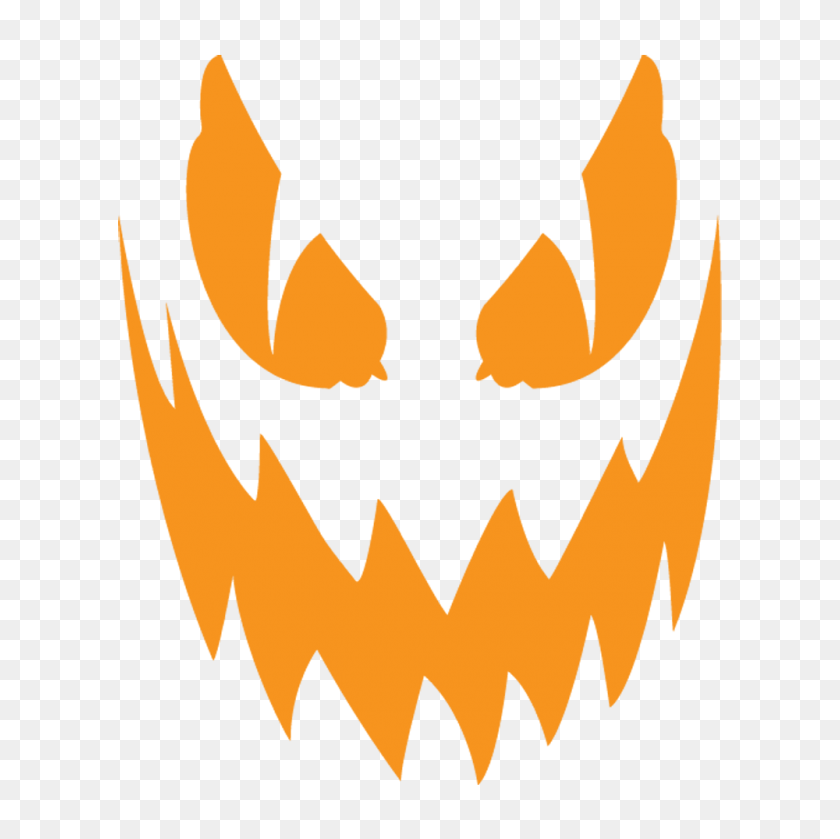 1000x1000 Jack O'lantern Pattern Haunted Halloween - Creepy Face PNG