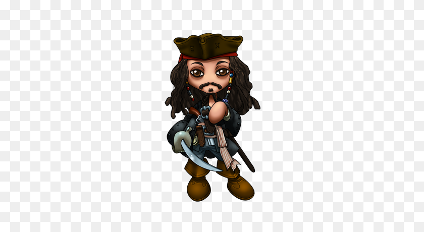 350x400 Jack Sparrow Chibi - Jack Sparrow Png
