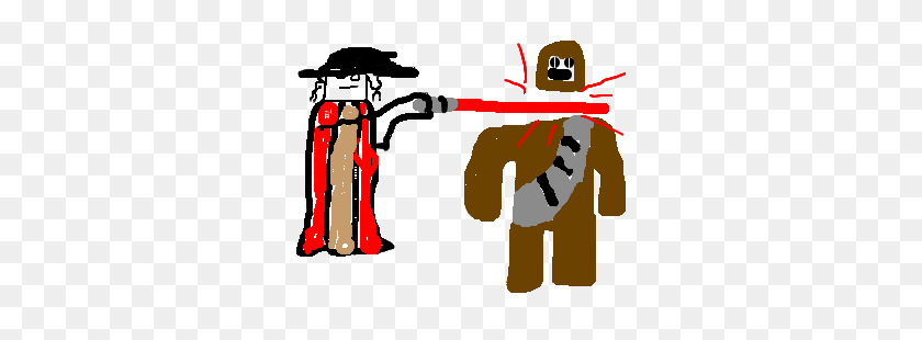 300x250 Jack Sparrow Kills Chewbacck With Red Lightsaber Drawing - Jack Sparrow Clipart
