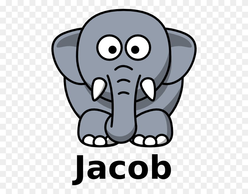 492x598 Jacob The Elephant Png, Clip Art For Web - Elephant Clipart Outline