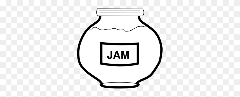 299x282 Jam Jar Outline Clip Art - Canning Clipart