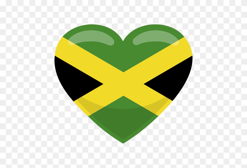 512x512 Jamaica Heart Flag - Jamaica Flag PNG