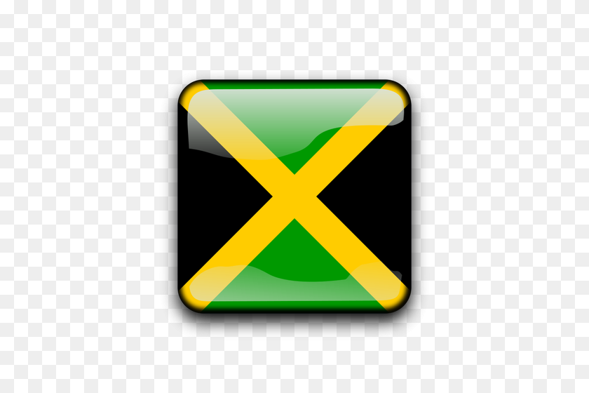 500x500 Jamaican Flag Button - Jamaican Flag PNG