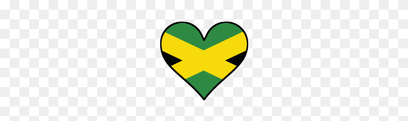 190x190 Jamaican Flag Heart - Jamaican Flag PNG