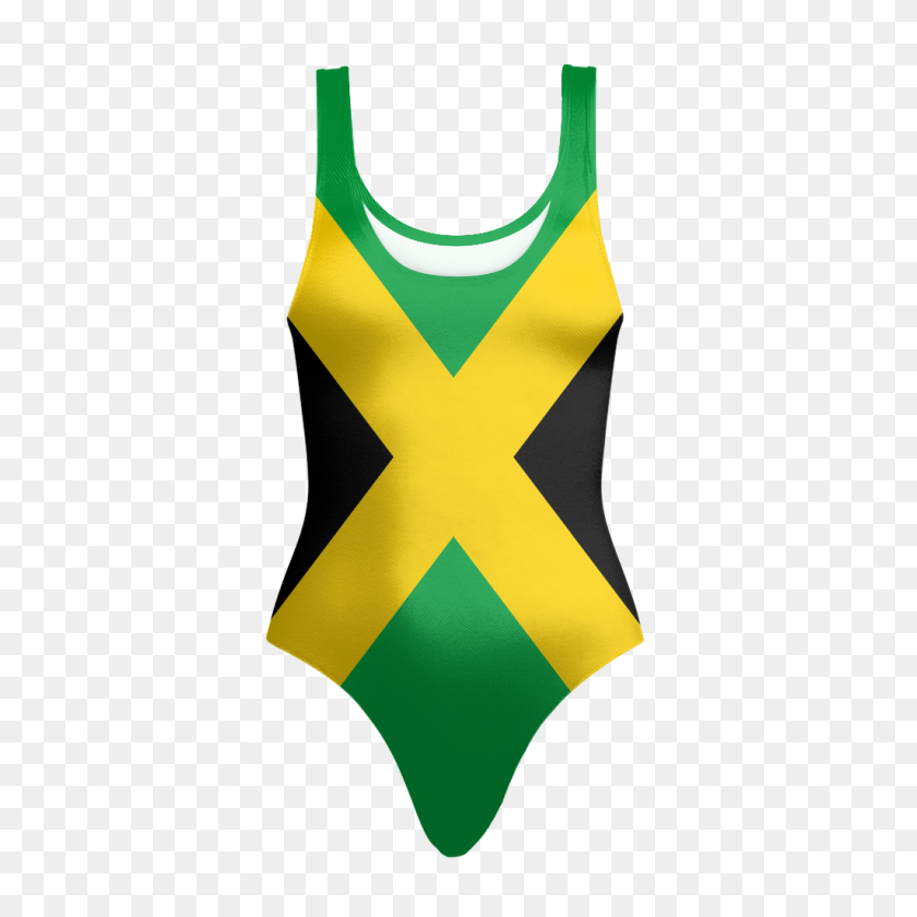 1024x1024 Jamaican Flag Swimsuit Melanin Apparel - Jamaican Flag PNG