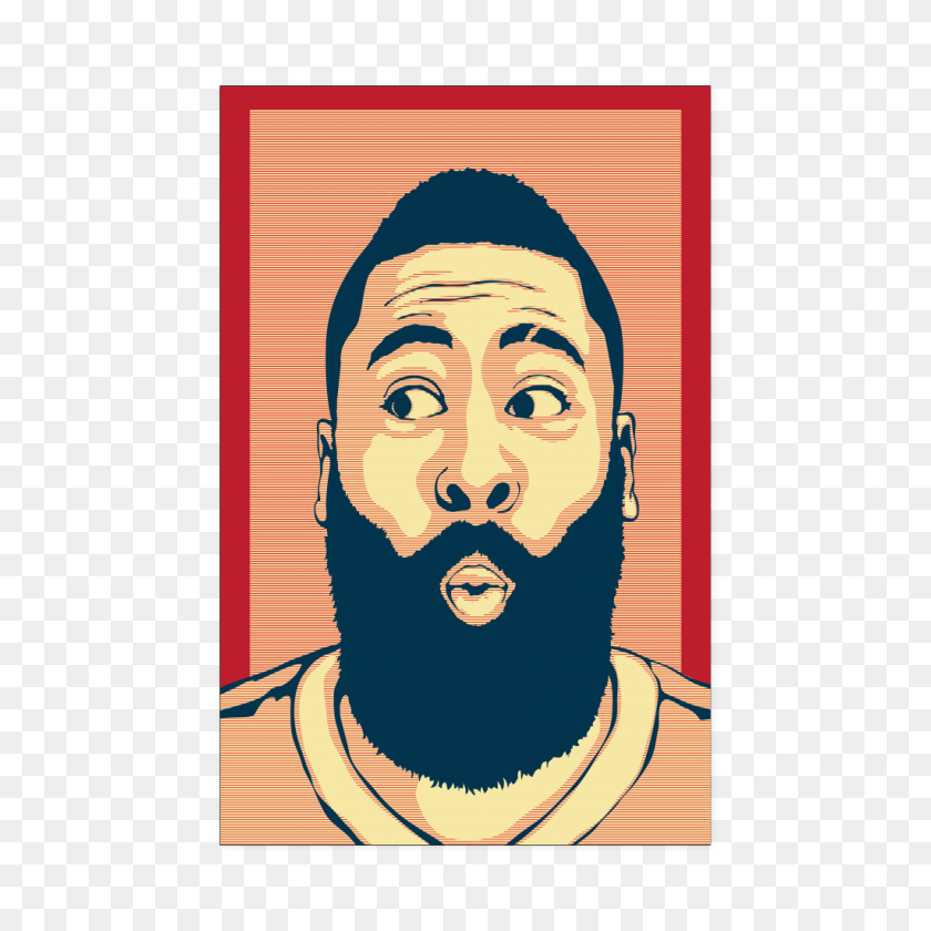 1024x1024 James Harden Face Poster Tee Wise - James Harden PNG