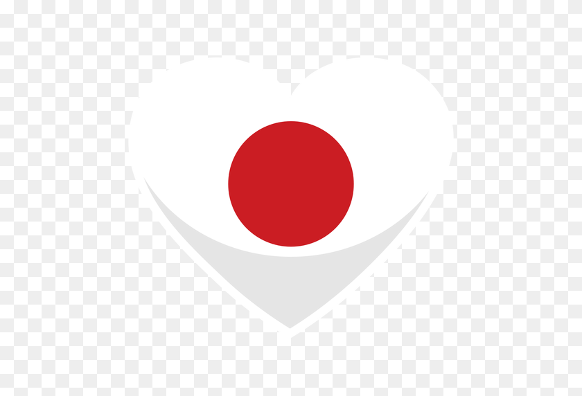 512x512 Флаг Японии Сердце - Флаг Японии Png