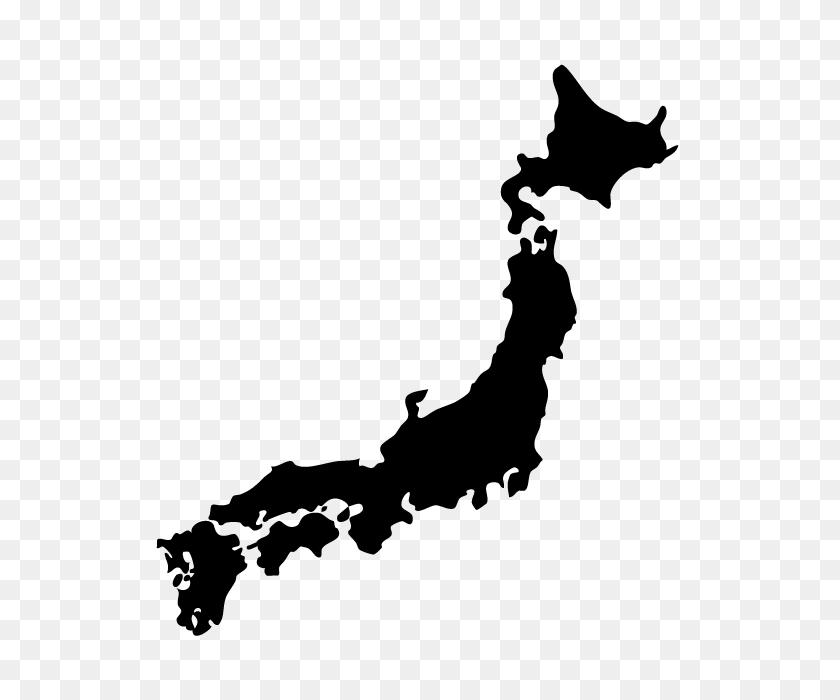 640x640 Карта Японии Хонсю Сикоку Кюсю Хоккайдо Кинки Тохоку - Япония Клипарт