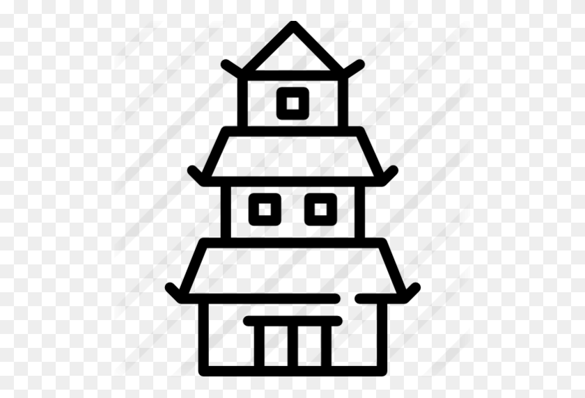 511x512 Японский Замок - Японский Текст Png
