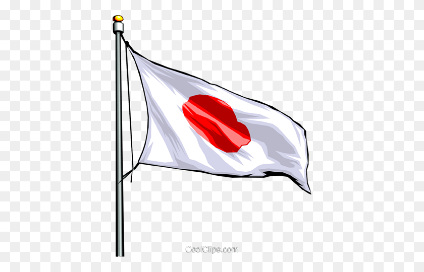 394x480 Bandera Japonesa Libre De Regalías Vector Clipart Ilustración - Bandera De Japón Clipart