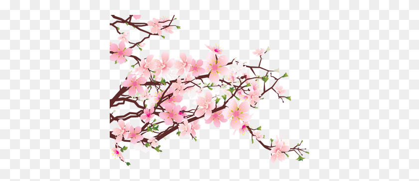 400x304 Japanese Flowers On Tree Transparent Png - Flowers Transparent PNG