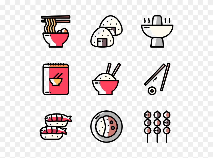 600x564 Japanese Food Icons - Japanese Text PNG