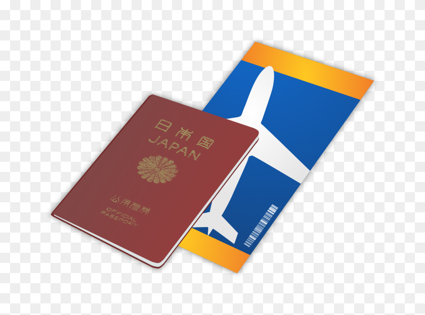 2400x1735 Iconos De Pasaporte Y Billete Japoneses Png - Billete Png