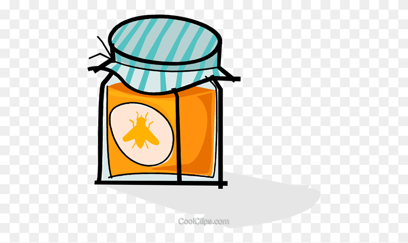 480x441 Jar Of Honey Royalty Free Vector Clip Art Illustration - Honey Clipart