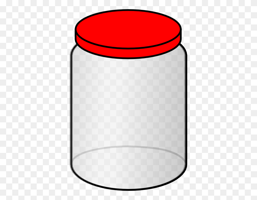 384x594 Jar With Red Lid Clip Art - Jam Jar Clipart