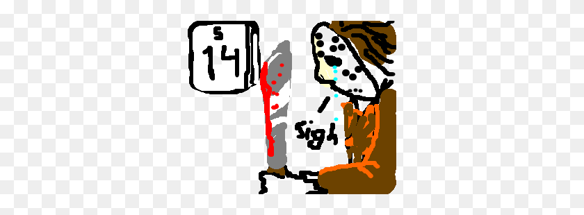 300x250 Jason Is Sad That It's Not Friday - Friday The 13th Clip Art