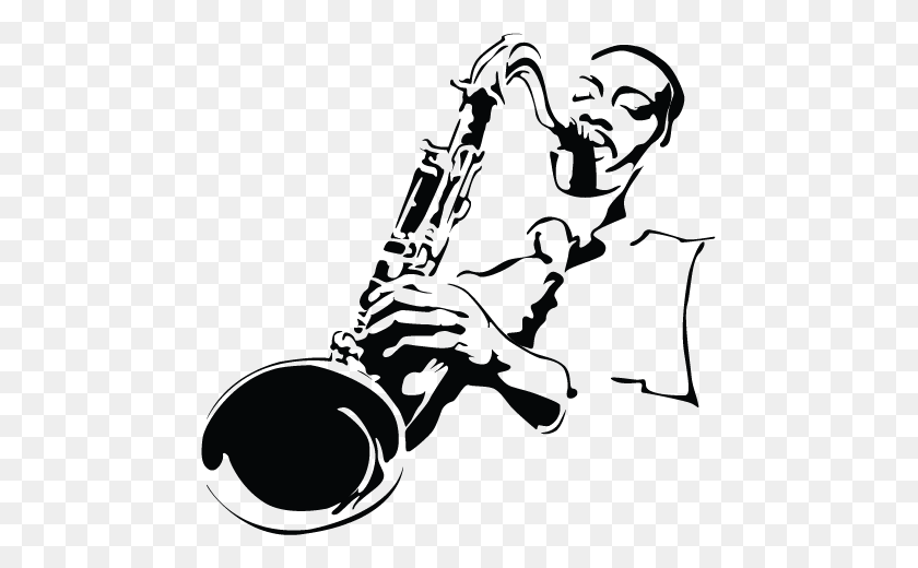 471x460 Jazz Art Blanco Y Negro - Clipart De Saxofón Blanco Y Negro