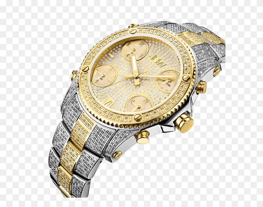 600x600 Jbw Men's Jb E ''jet Setter'' Ctw Five Time Zone Two - Gold Watch PNG