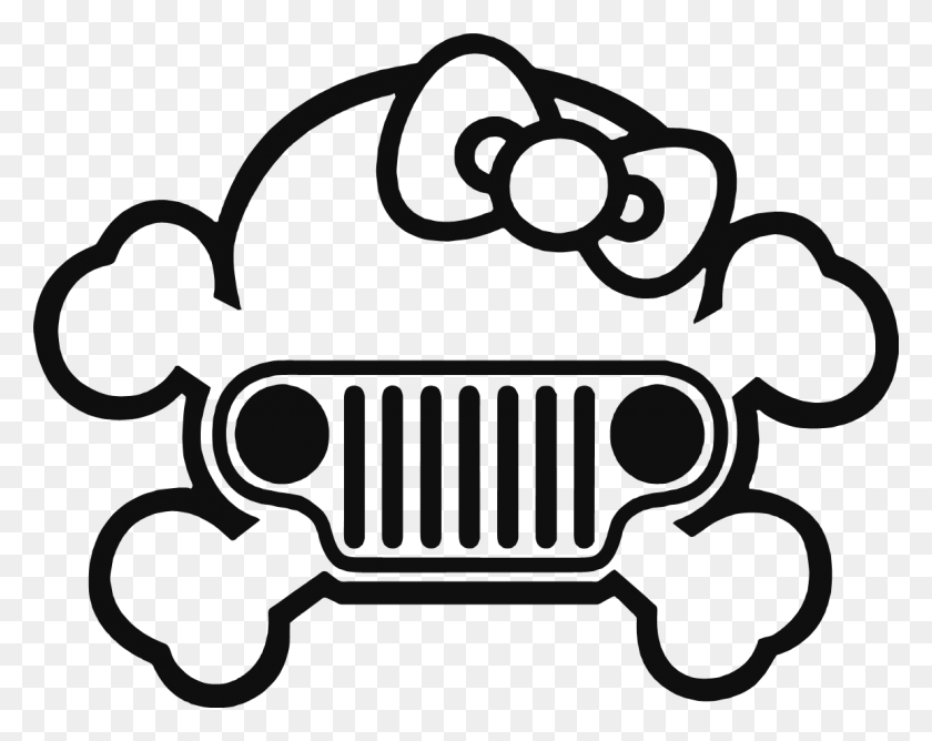 1153x900 Jeep Grill Girl - Клипарт Jeep Grill