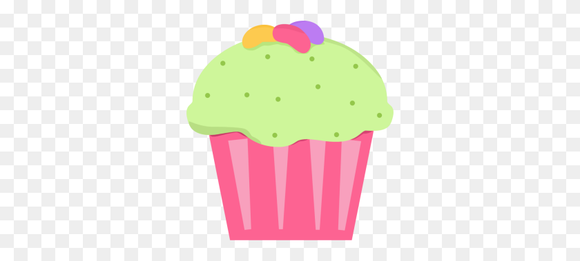 300x319 Imagen Prediseñada De Jelly Bean Cupcake - Clipart De Decoración De Pasteles