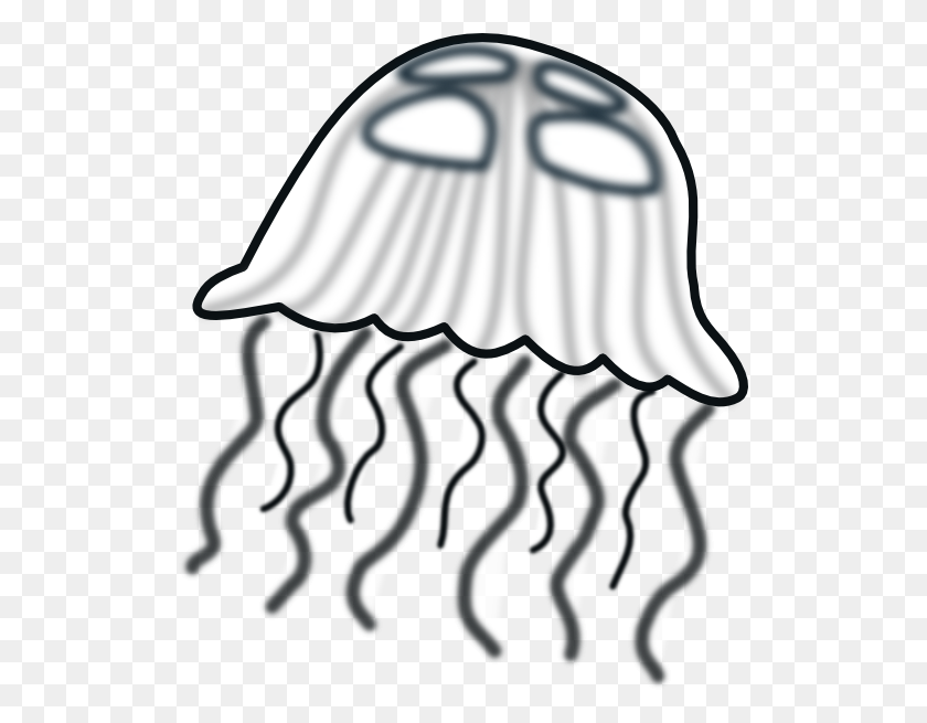 516x595 Jellyfish Clip Art - Funny Clipart Black And White