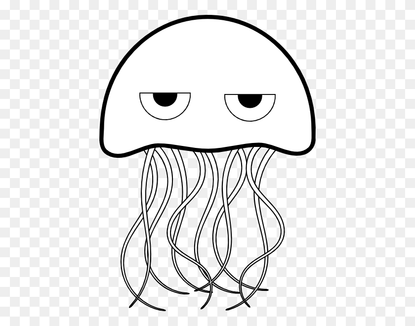 438x599 Jellyfish Clip Art Black And White - Zooplankton Clipart