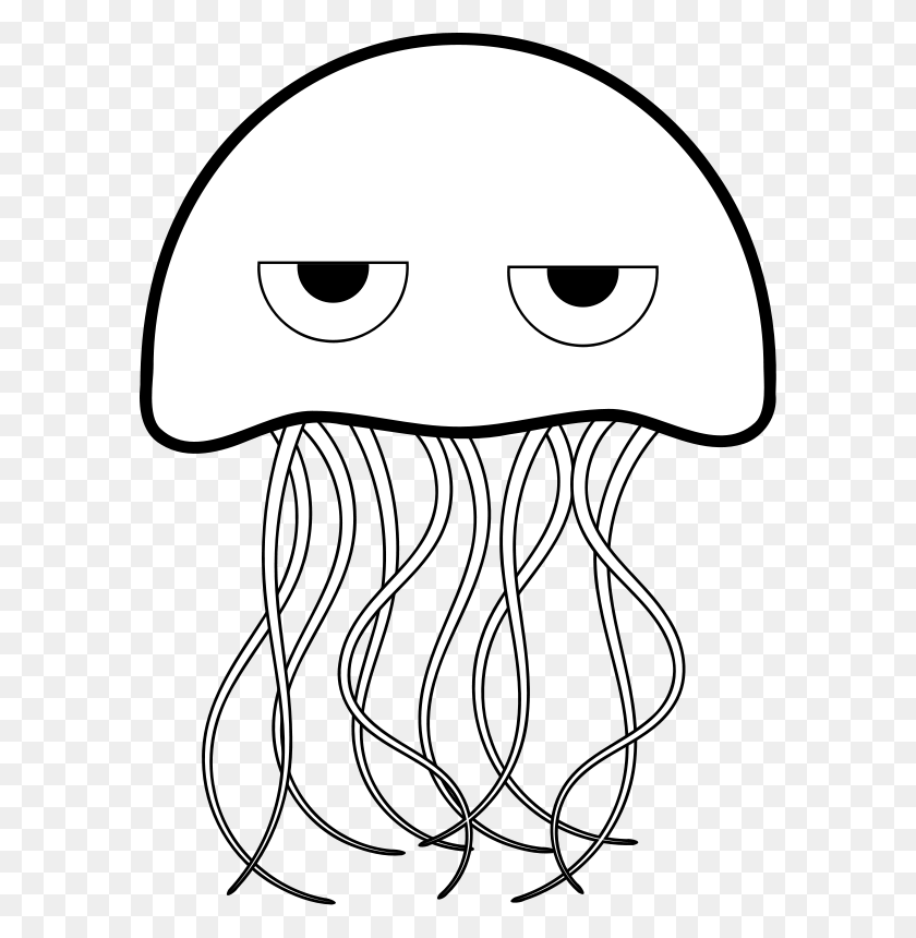 584x800 Jellyfish Clipart - Tentacle Clipart