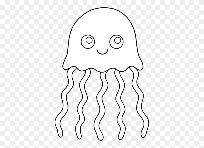 389x550 Jellyfish Cliparts - Jellyfish Clipart Black And White