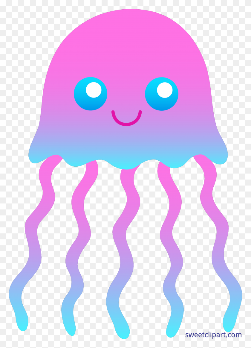 5204x7364 Jellyfish Pink And Blue Clip Art - Kaleidoscope Clipart