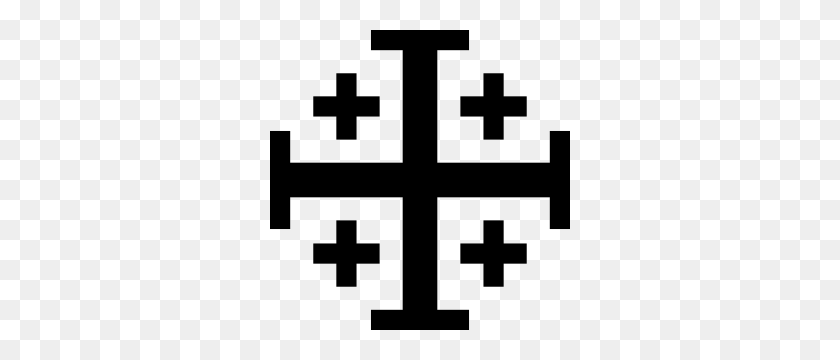 300x300 Jerusalem Cross With Cross Potent - Free Heraldry Clipart